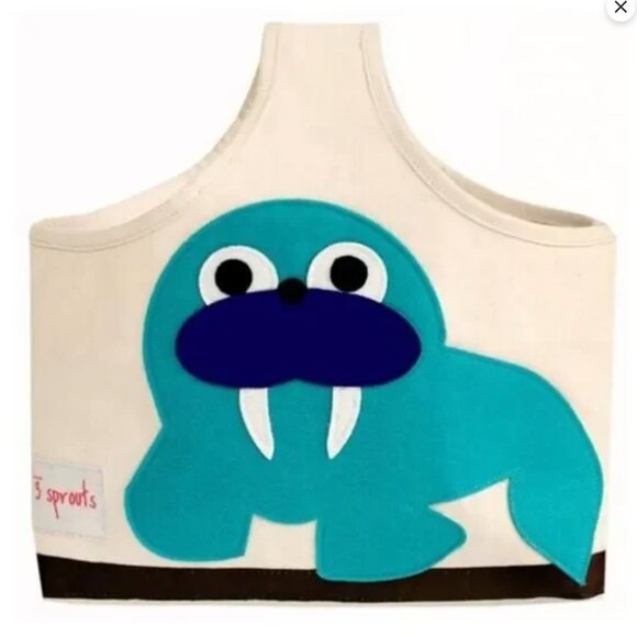 3 Sprouts Walrus Cotton Canvas Kids Storage Caddy - Discontinued style! - Picture 1 of 8